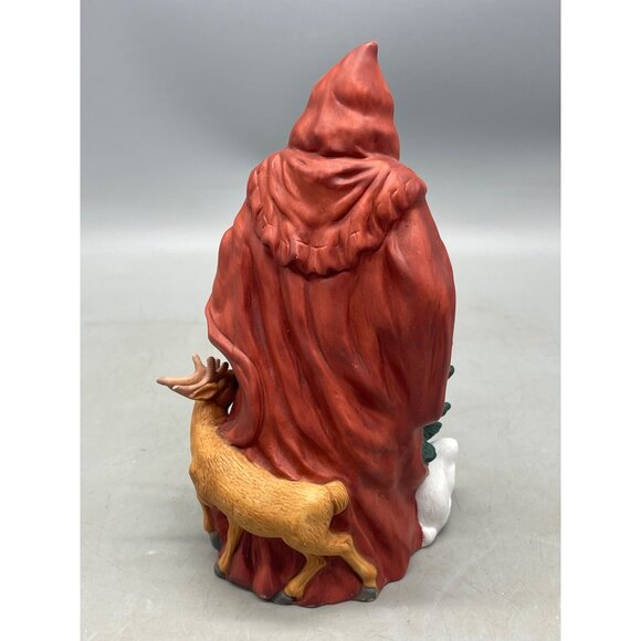 traditions porcelain collectable Santa Claus figurine reindeer tree red 8" READ - Picture 4 of 6